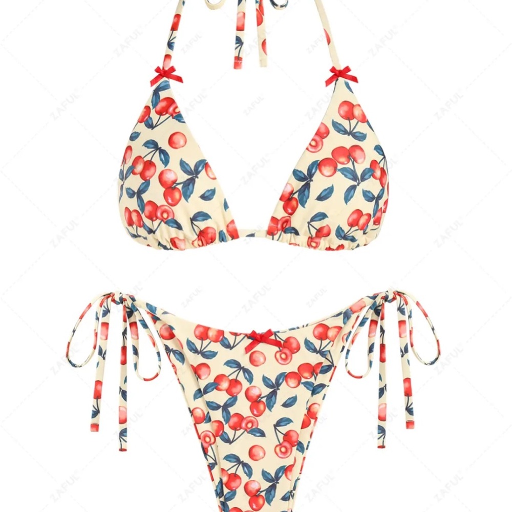 Zaful Cherry Print Bikini Set